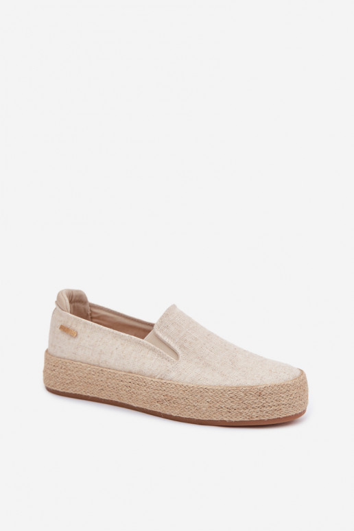 Smilšu krāsas espadrilles ar platformu Big Star TT274089