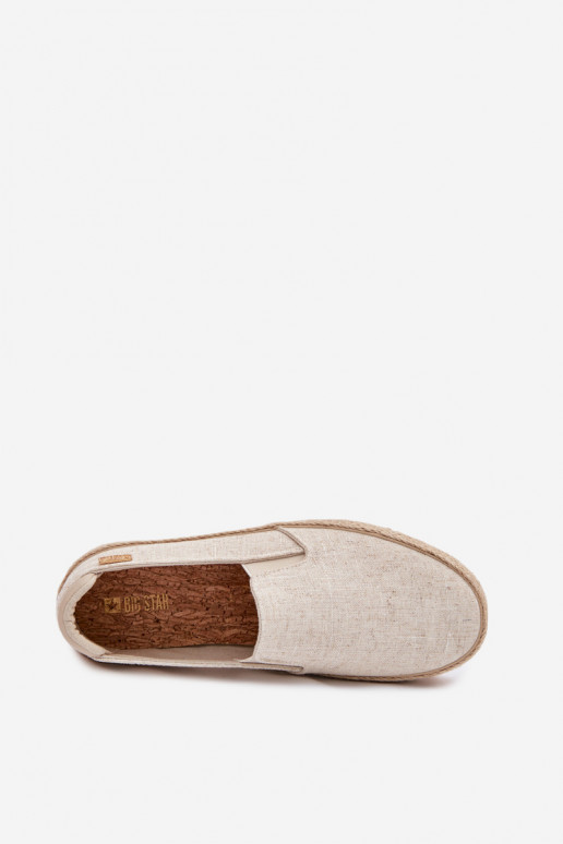 Smilšu krāsas espadrilles ar platformu Big Star TT274089