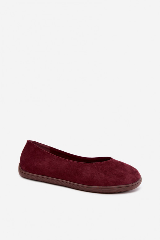 Sieviešu baleta kurpes Barefoot bordo krāsā Hollin