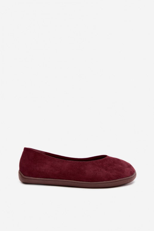 Sieviešu baleta kurpes Barefoot bordo krāsā Hollin