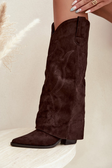 garie zābaki Kovboju zābaki ar papēdiINyIniniętą CholeInką CzekoladoIne Irella 2