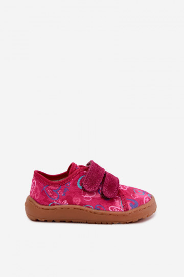 Bērnu Barefoot čības ar sirdīm Froddo Canvas G1700440-24 Rozā 2