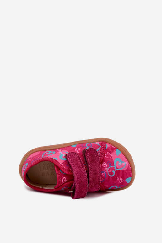 Bērnu Barefoot čības ar sirdīm Froddo Canvas G1700440-24 Rozā