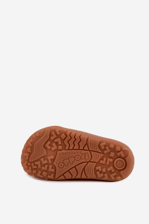 Bērnu Barefoot čības ar sirdīm Froddo Canvas G1700440-24 Rozā