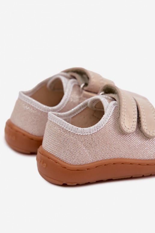 Bērnu Barefoot čības Froddo Canvas G1700440-1 Zelta