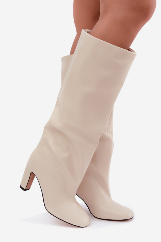 iekļūstoši augstie zābaki ar papēžiem ivo krāsā Falina