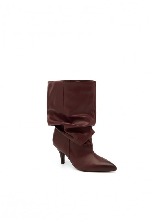 Slouchy zābaki ar papēžiem bordo krāsā Gelra