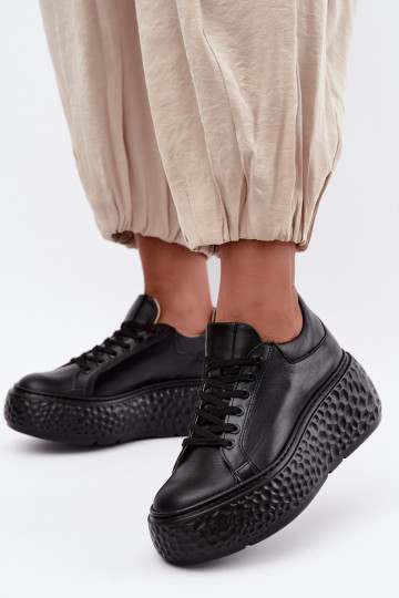 Āda Sneakers modeļa apavi ar platformu Zazoo N1000S4 melnas krāsas 2