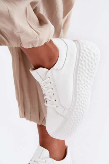 Āda Sneakers modeļa apavi ar platformu Zazoo N1000S4 baltas krāsas