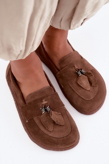 Mokasīni no mākslīgās zamšas Barefoot Zazoo 10220, brūni