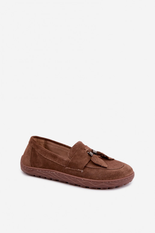 Mokasīni no mākslīgās zamšas Barefoot Zazoo 10220, brūni