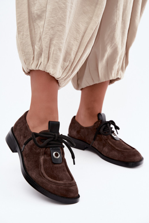 Barefoot sieviešu apavi no mākslīgās zamšādas D&A CR62-3460 šokolādes krāsā