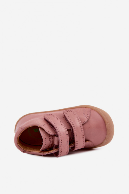 Tumši rozā bērnu ādas kurpes Barefoot Froddo G2130328-6