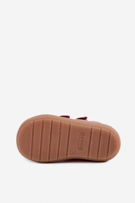 Tumši rozā bērnu ādas kurpes Barefoot Froddo G2130328-6