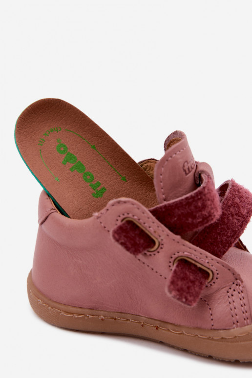 Tumši rozā bērnu ādas kurpes Barefoot Froddo G2130328-6