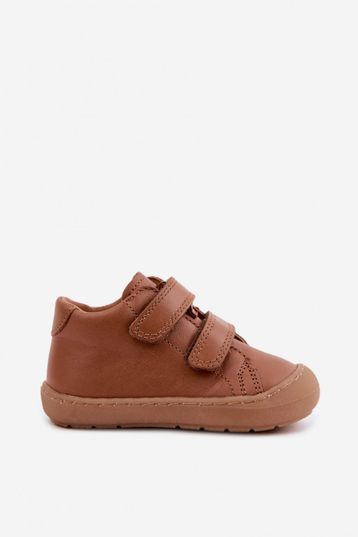 Brūnas bērnu ādas kurpes Barefoot Froddo G2130328-2