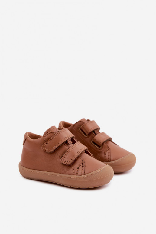 Brūnas bērnu ādas kurpes Barefoot Froddo G2130328-2