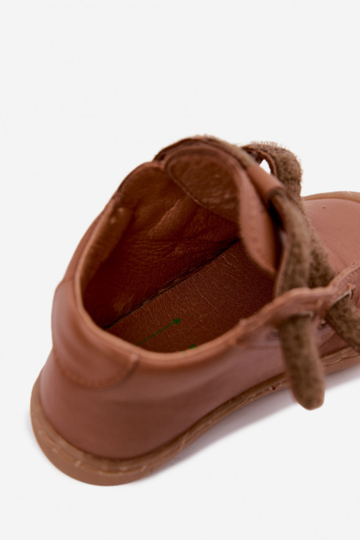 Brūnas bērnu ādas kurpes Barefoot Froddo G2130328-2