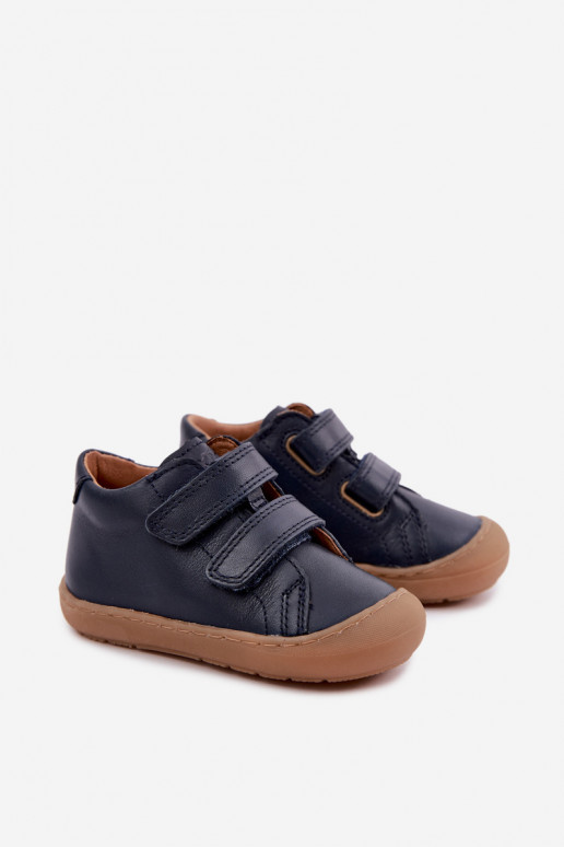 Tumši zili bērnu ādas kurpes Barefoot Froddo G2130328