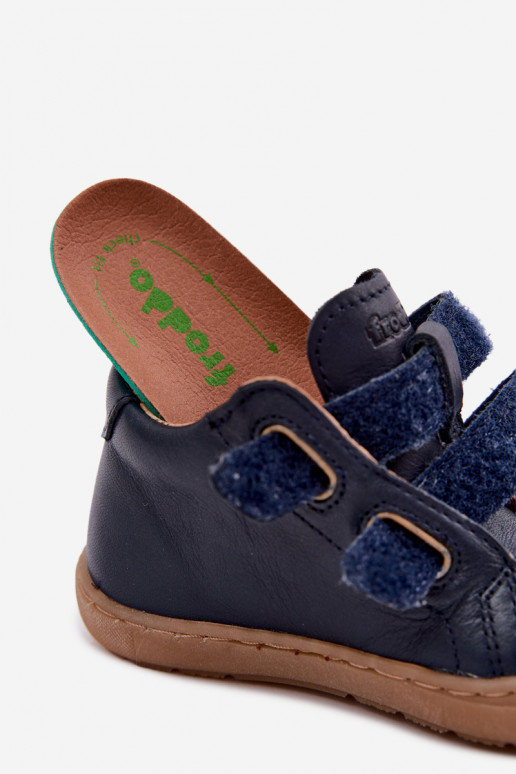 Tumši zili bērnu ādas kurpes Barefoot Froddo G2130328