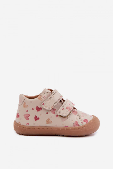 Smilšu krāsas bērnu ādas kurpes Barefoot Froddo G2130328-64 2