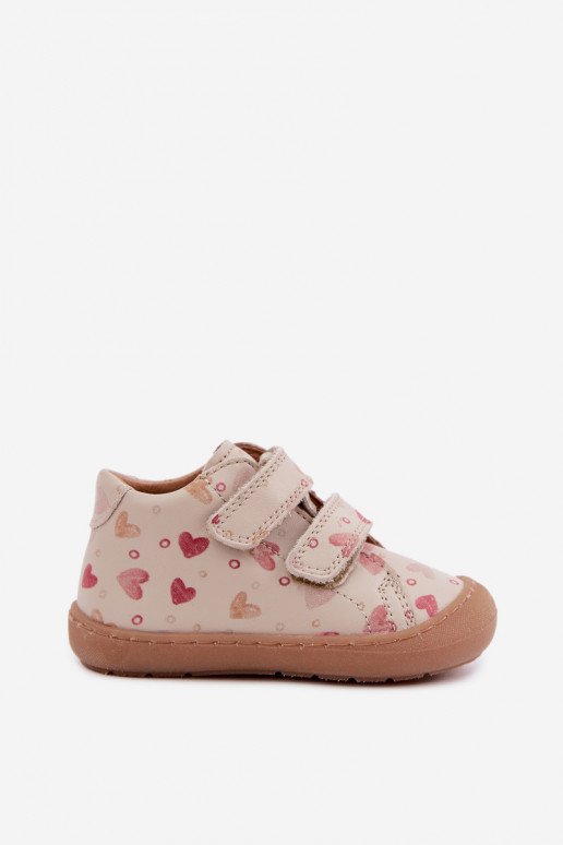 Smilšu krāsas bērnu ādas kurpes Barefoot Froddo G2130328-64