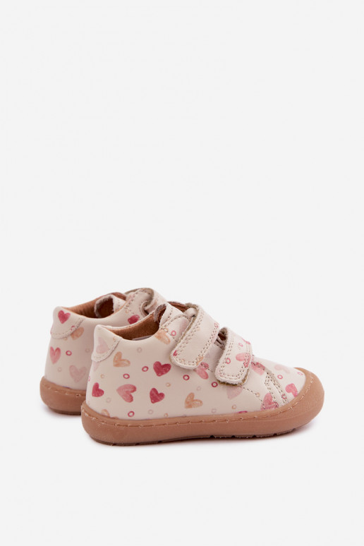 Smilšu krāsas bērnu ādas kurpes Barefoot Froddo G2130328-64