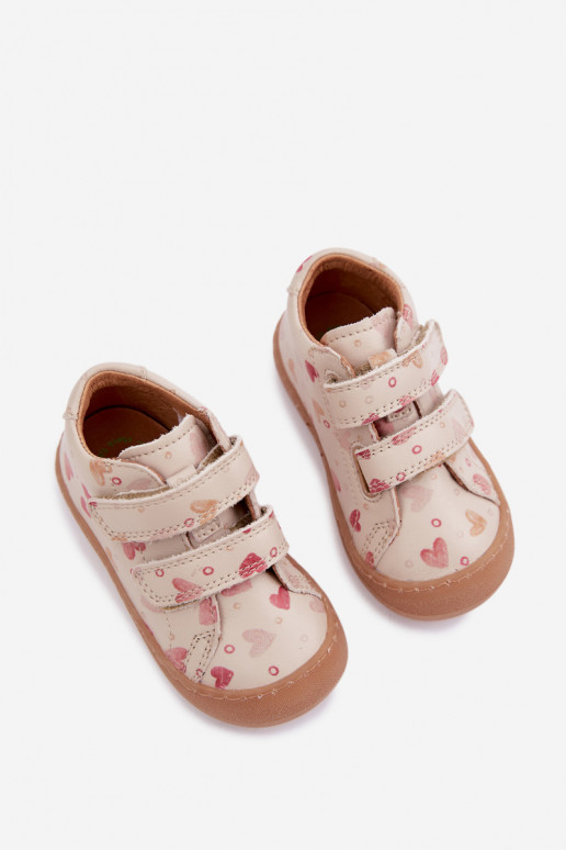 Smilšu krāsas bērnu ādas kurpes Barefoot Froddo G2130328-64