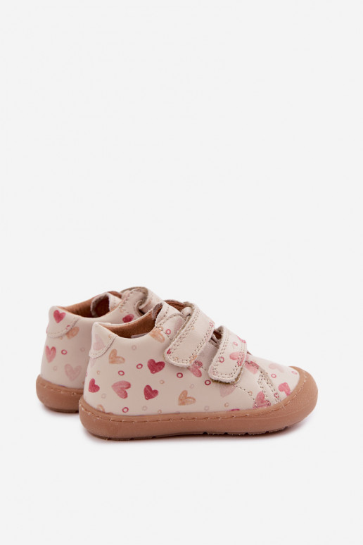 Smilšu krāsas bērnu ādas kurpes Barefoot Froddo G2130328-64