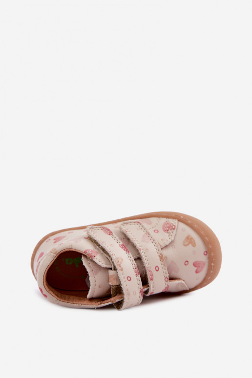 Smilšu krāsas bērnu ādas kurpes Barefoot Froddo G2130328-64