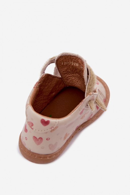 Smilšu krāsas bērnu ādas kurpes Barefoot Froddo G2130328-64