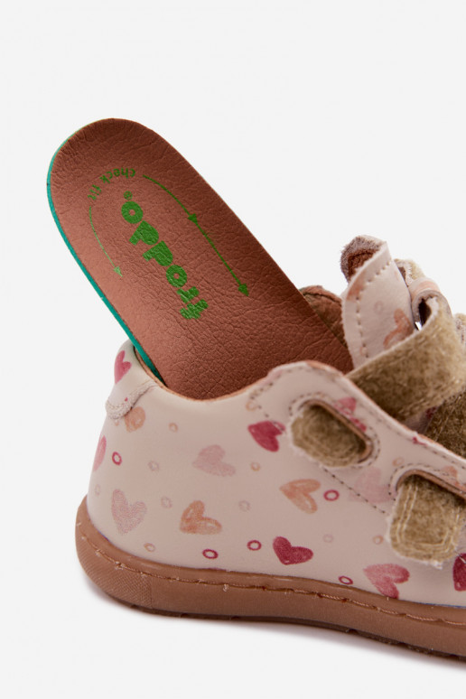 Smilšu krāsas bērnu ādas kurpes Barefoot Froddo G2130328-64