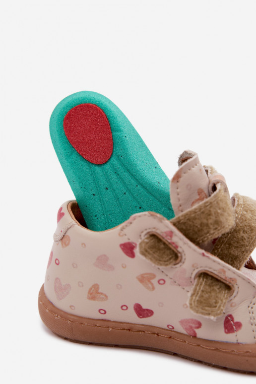 Smilšu krāsas bērnu ādas kurpes Barefoot Froddo G2130328-64
