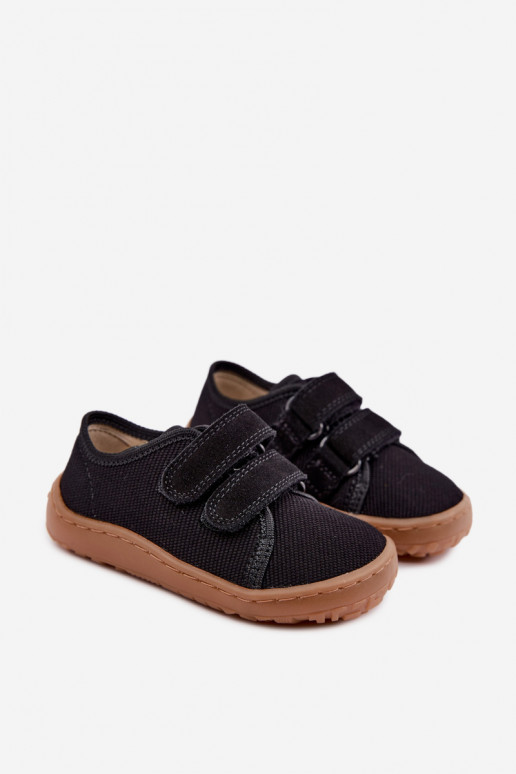 Melni bērnu čības Barefoot Froddo Canvas G1700440-19
