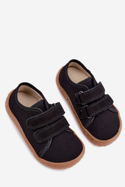 Melni bērnu čības Barefoot Froddo Canvas G1700440-19