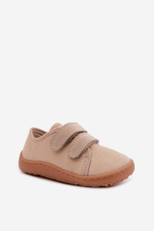 Smilšu krāsas bērnu čības Barefoot Froddo Canvas G1700440-22