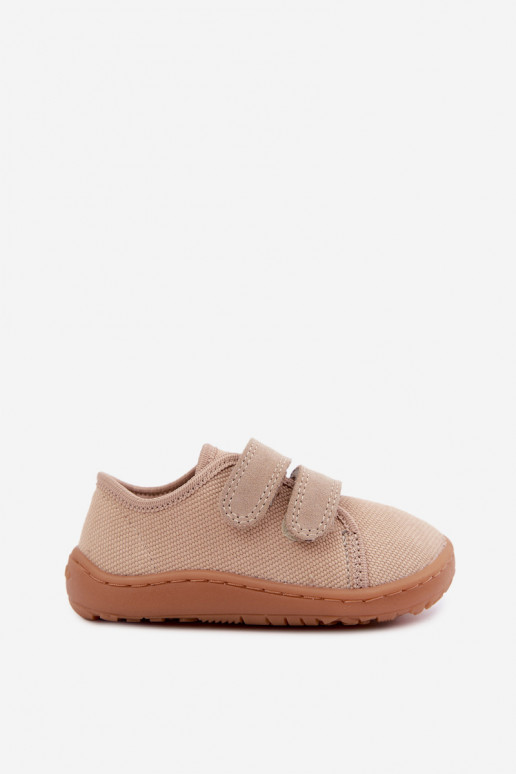 Smilšu krāsas bērnu čības Barefoot Froddo Canvas G1700440-22