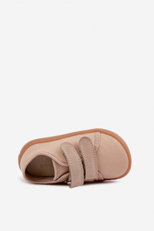 Smilšu krāsas bērnu čības Barefoot Froddo Canvas G1700440-22