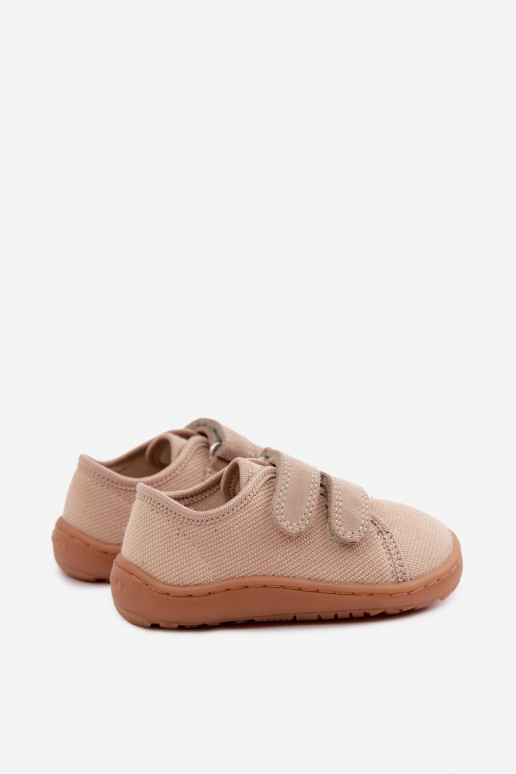 Smilšu krāsas bērnu čības Barefoot Froddo Canvas G1700440-22