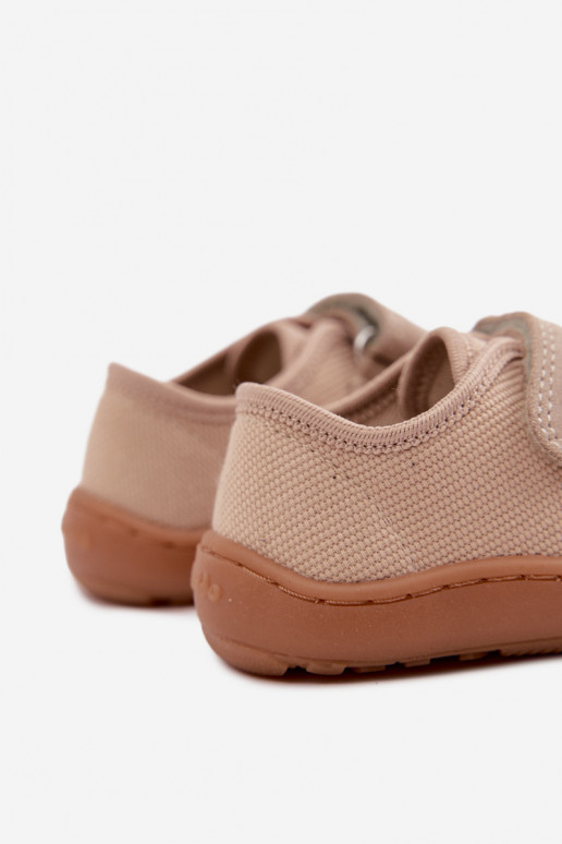 Smilšu krāsas bērnu čības Barefoot Froddo Canvas G1700440-22