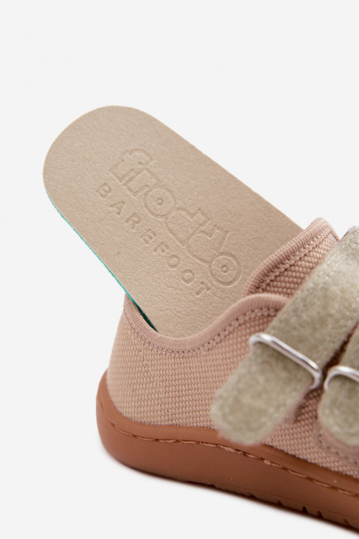 Smilšu krāsas bērnu čības Barefoot Froddo Canvas G1700440-22