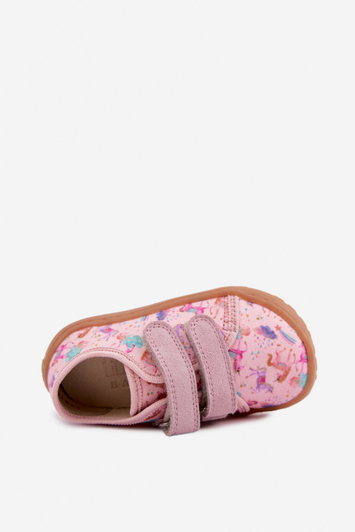 Rozā bērnu čības Barefoot vienradži Froddo Canvas G1700440-26