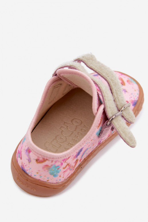 Rozā bērnu čības Barefoot vienradži Froddo Canvas G1700440-26