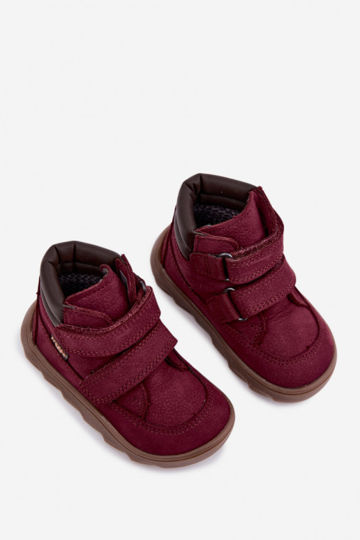 Burgundijas bērnu ādas kurpes Barefoot Froddo G2110150-9