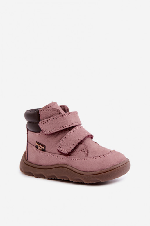 Rozā bērnu ādas kurpes Barefoot Froddo G2110150-5