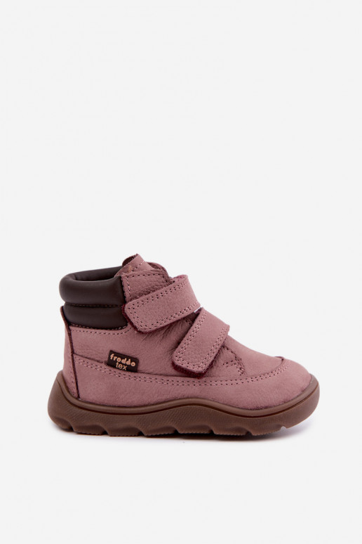 Rozā bērnu ādas kurpes Barefoot Froddo G2110150-5