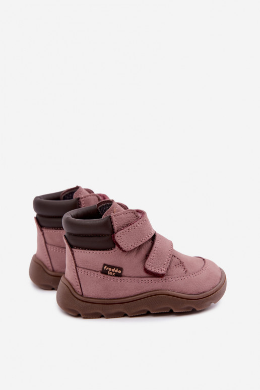 Rozā bērnu ādas kurpes Barefoot Froddo G2110150-5