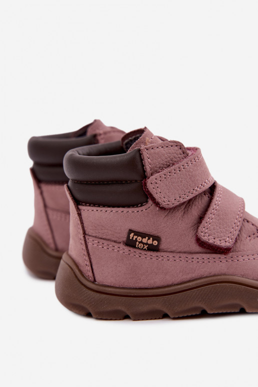 Rozā bērnu ādas kurpes Barefoot Froddo G2110150-5