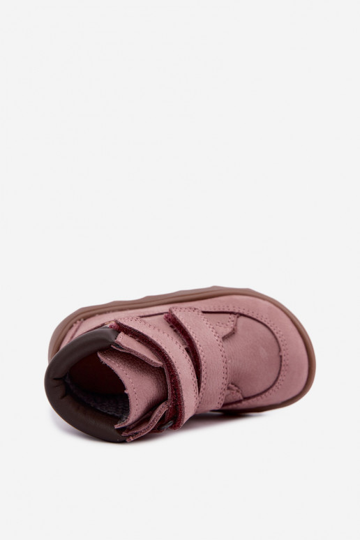 Rozā bērnu ādas kurpes Barefoot Froddo G2110150-5