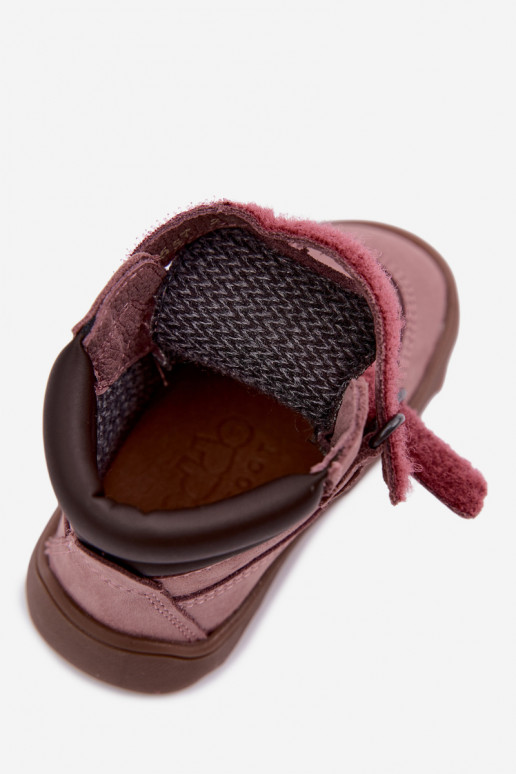 Rozā bērnu ādas kurpes Barefoot Froddo G2110150-5